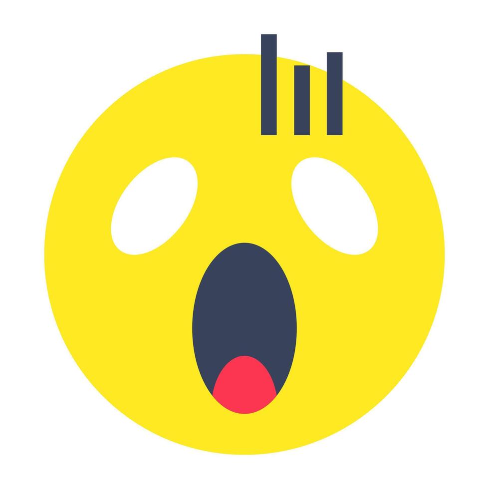 A creative design icon of astonished face vector