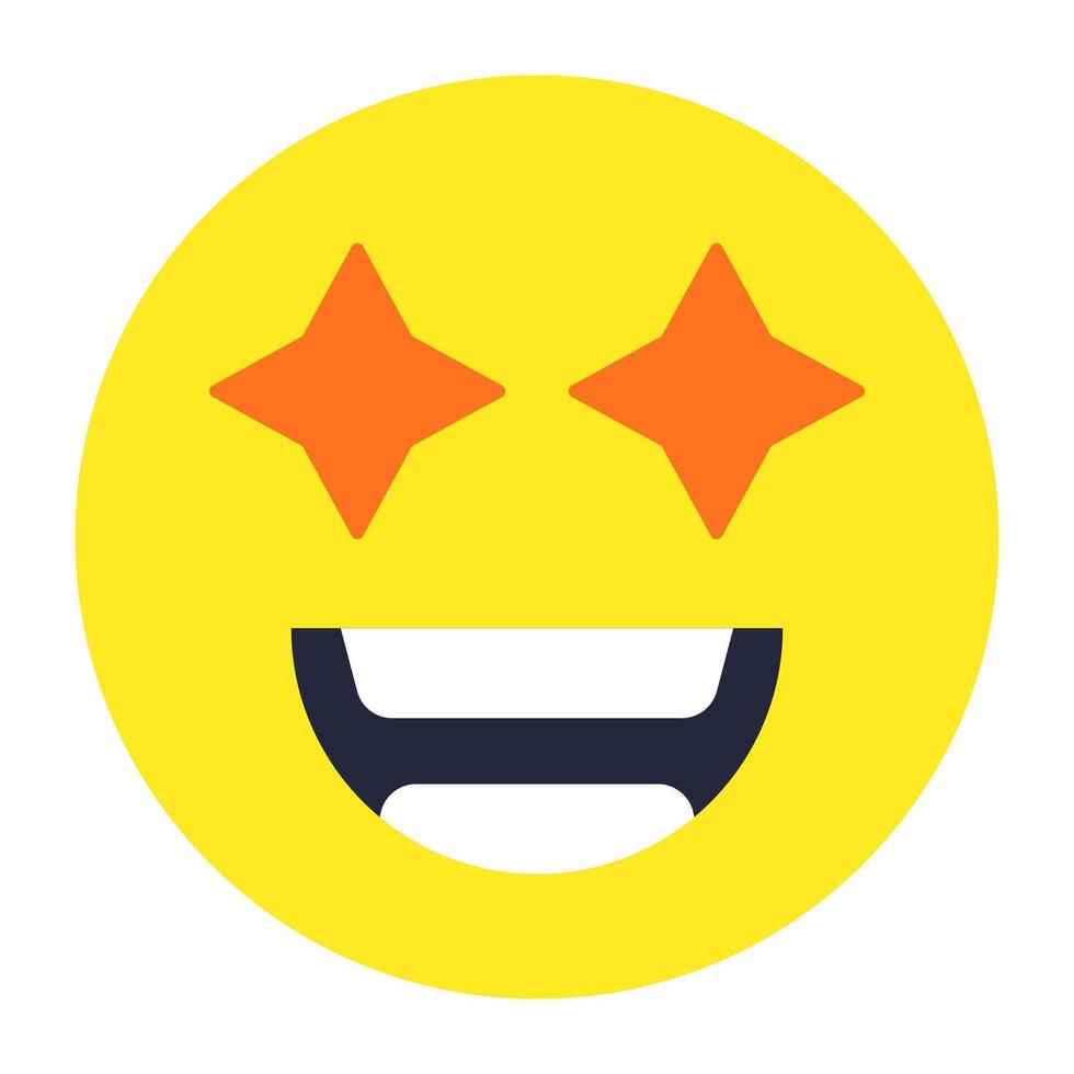 A creative design icon of star eyes face vector