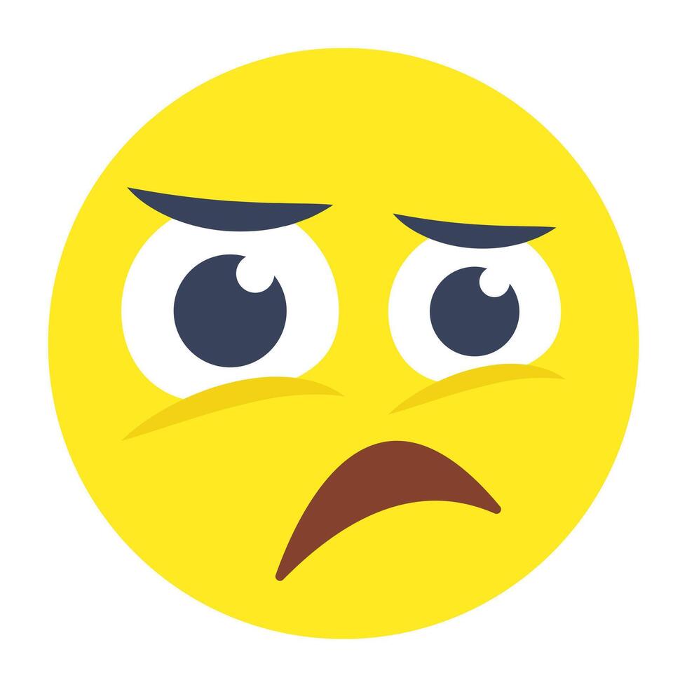 A trendy design of sad emoji vector