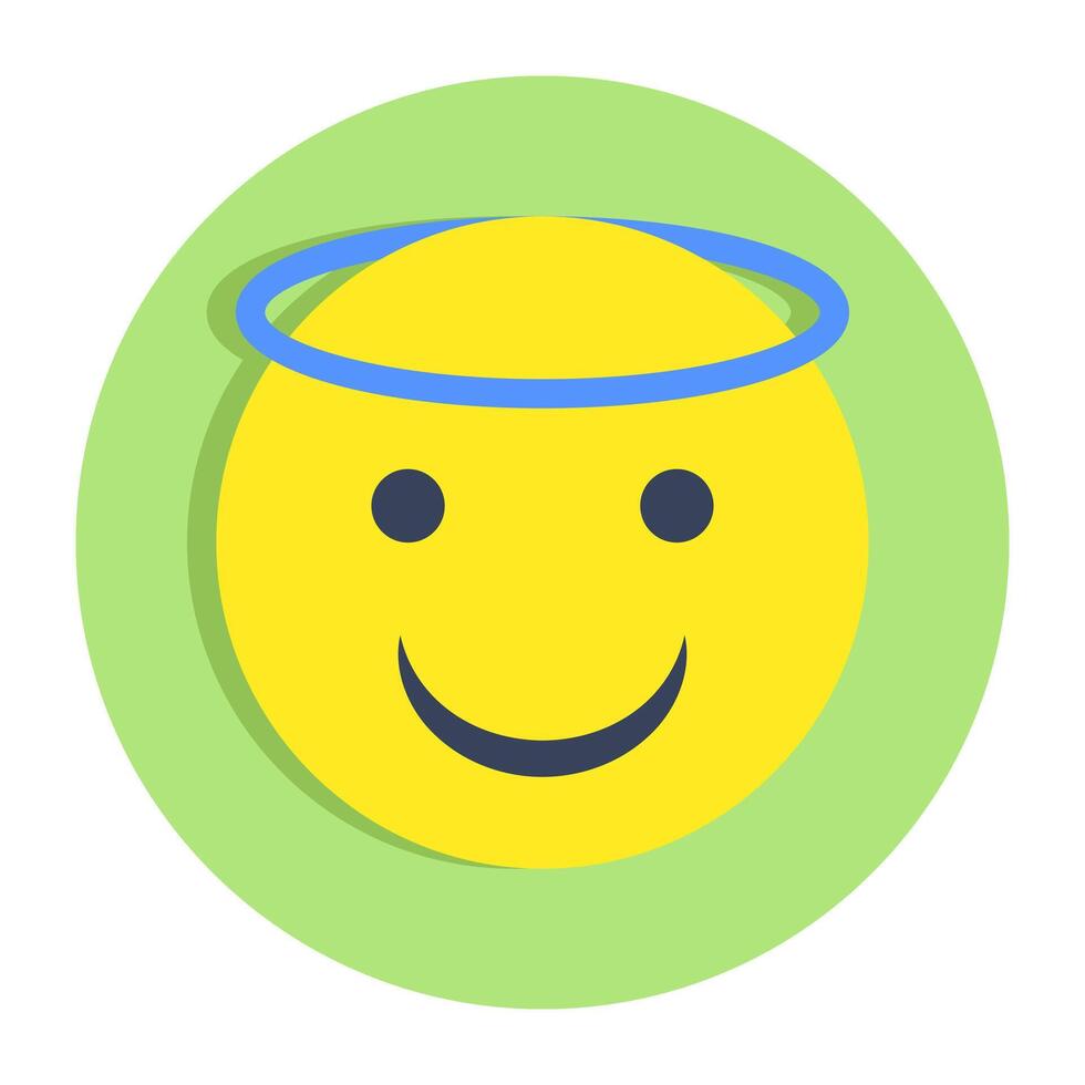 Innocent emoji icon in editable design vector