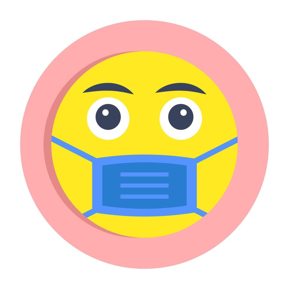 A perfect design icon of mask face emoji vector