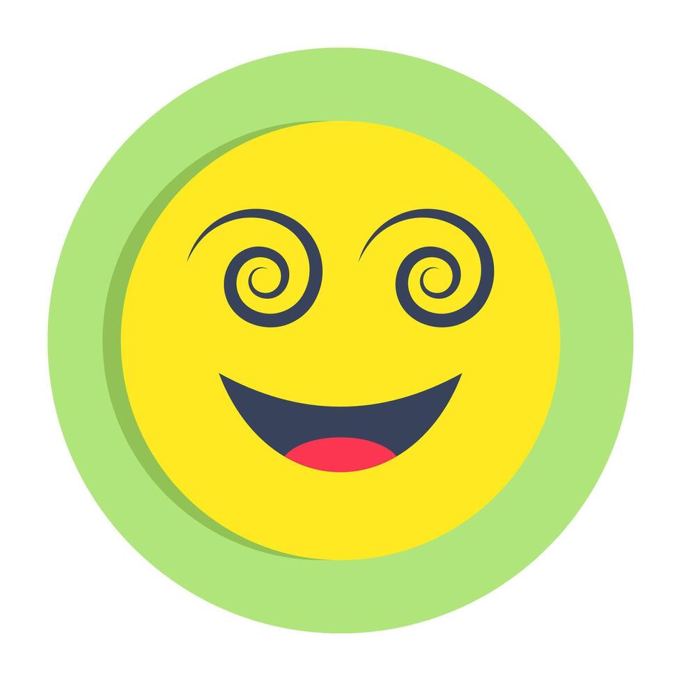A colored design icon of dizzy emoji vector