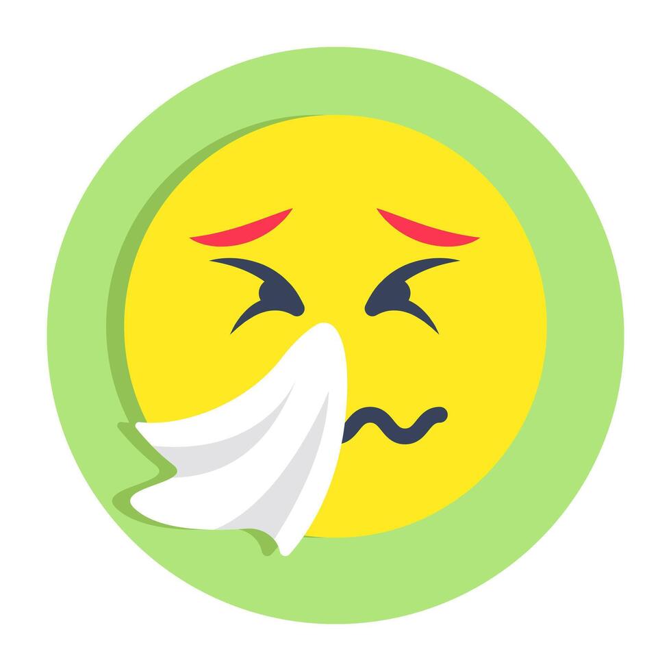 Modern design icon of sneezing face vector