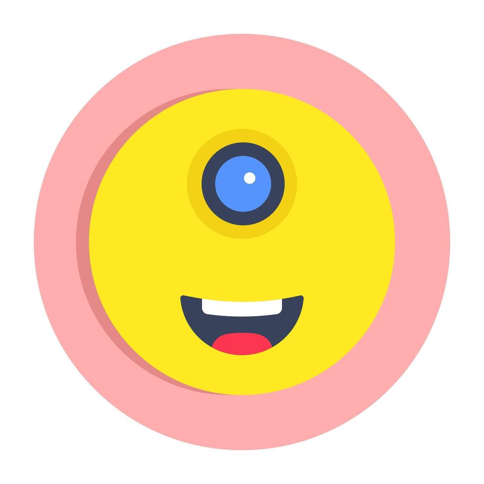 Editable design icon of cyclops Emoji vector