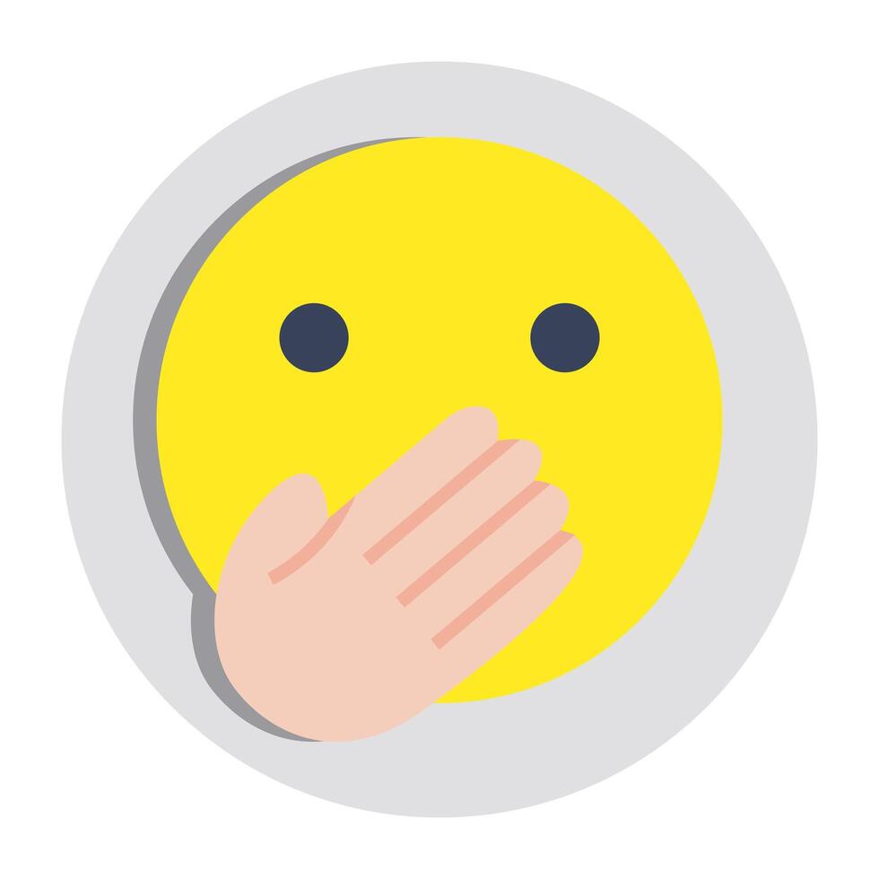 Oops face icon, editable vector