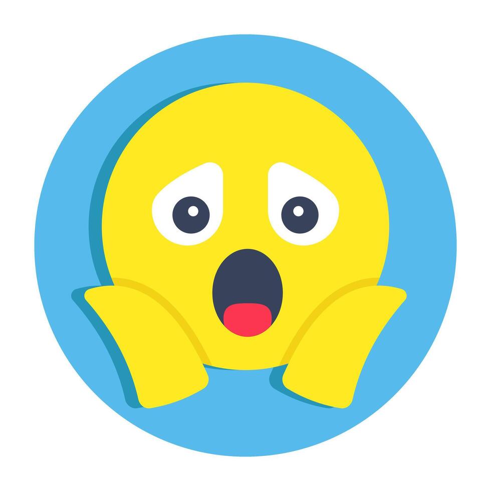 Astonished emoji icon, editable vector