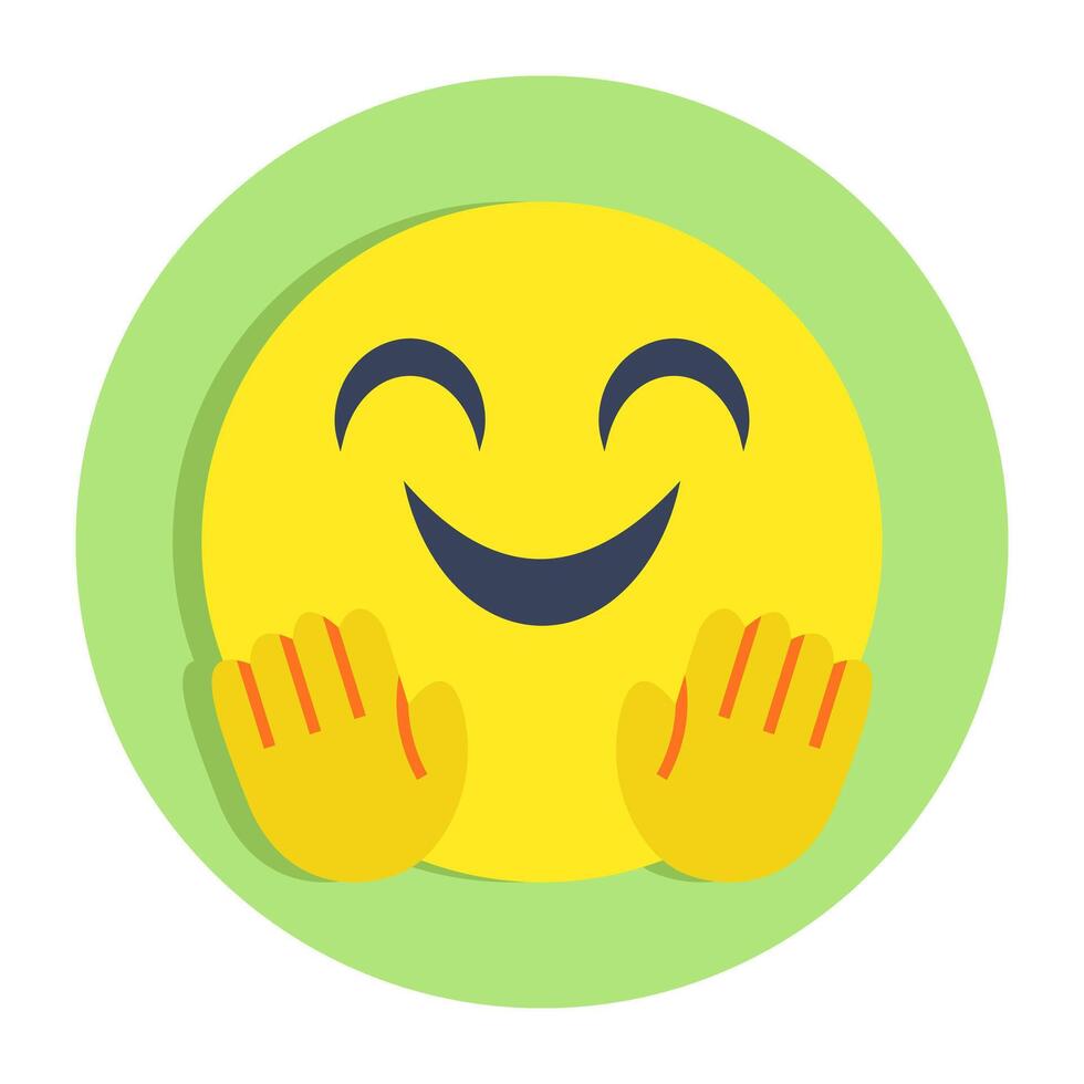 A creative design icon of hugging Emoji vector