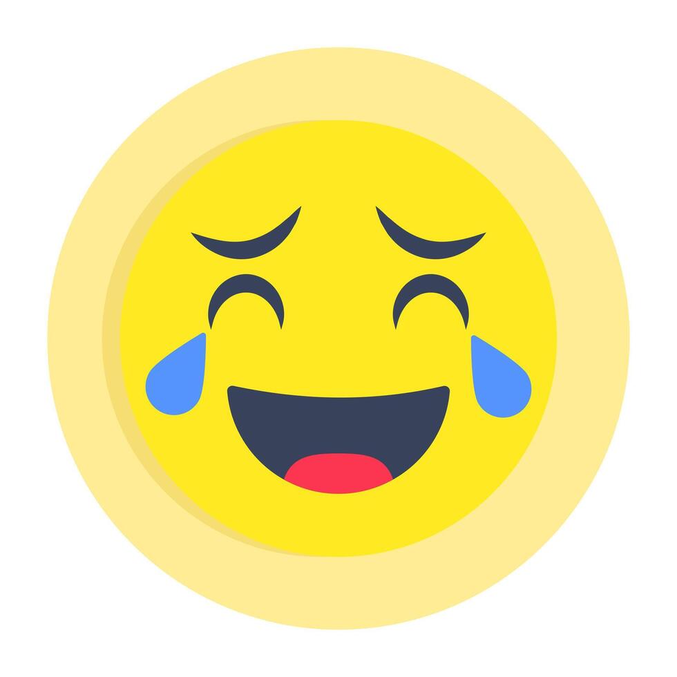 An icon design of laughing emoji vector