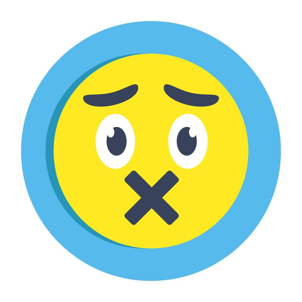 A colored design icon of speechless emoji vector