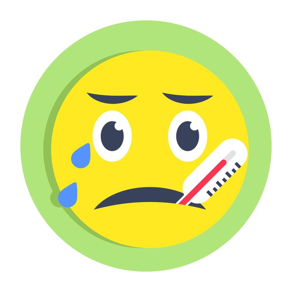 design of fever face emoji vector