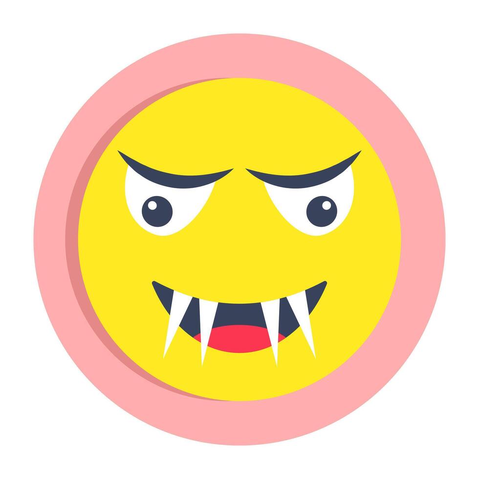 A creative design icon of halloween smiley vector