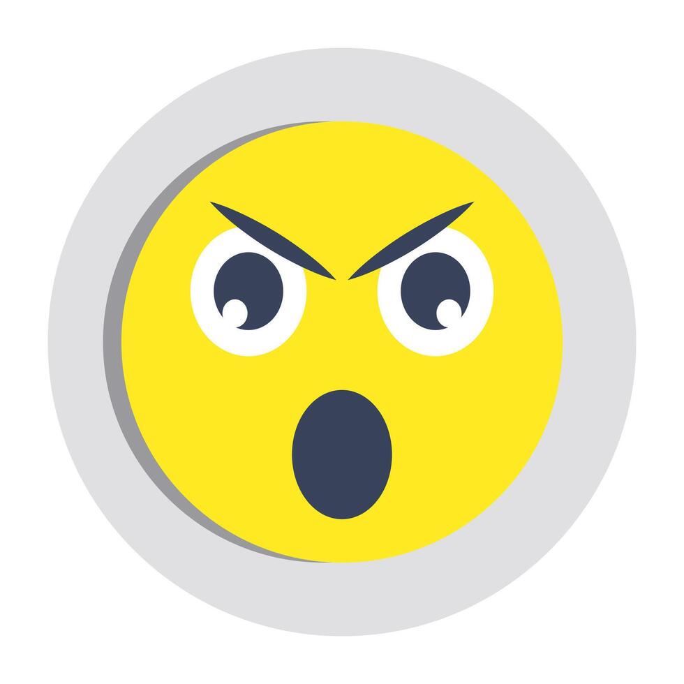 Astonished emoji icon, editable vector