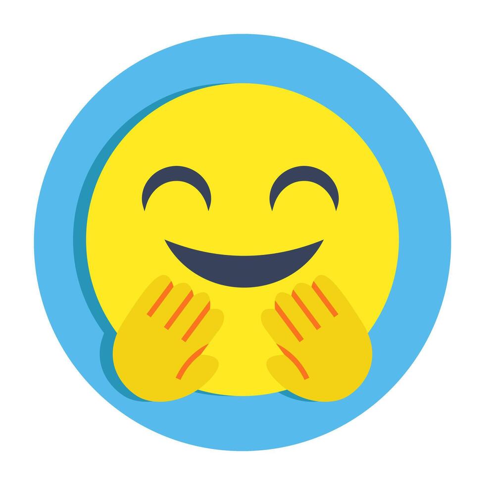 A creative design icon of hugging Emoji vector