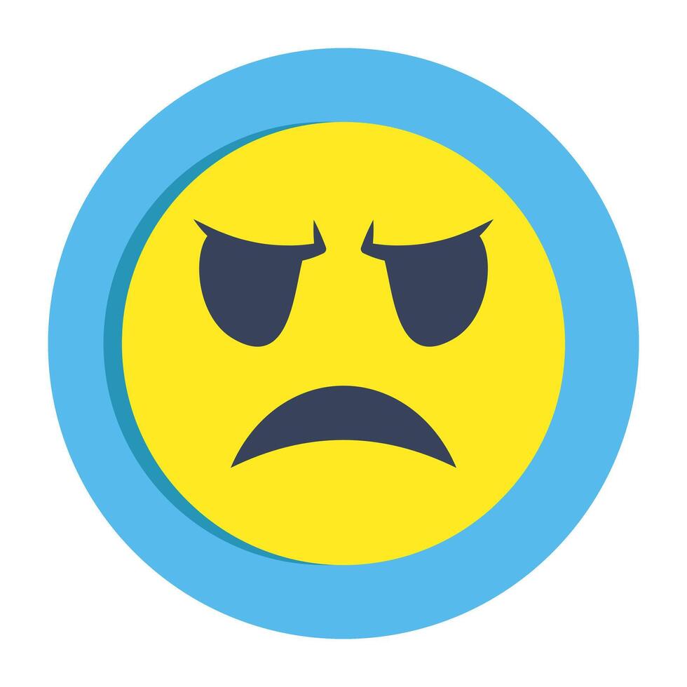 A trendy design of sad emoji vector