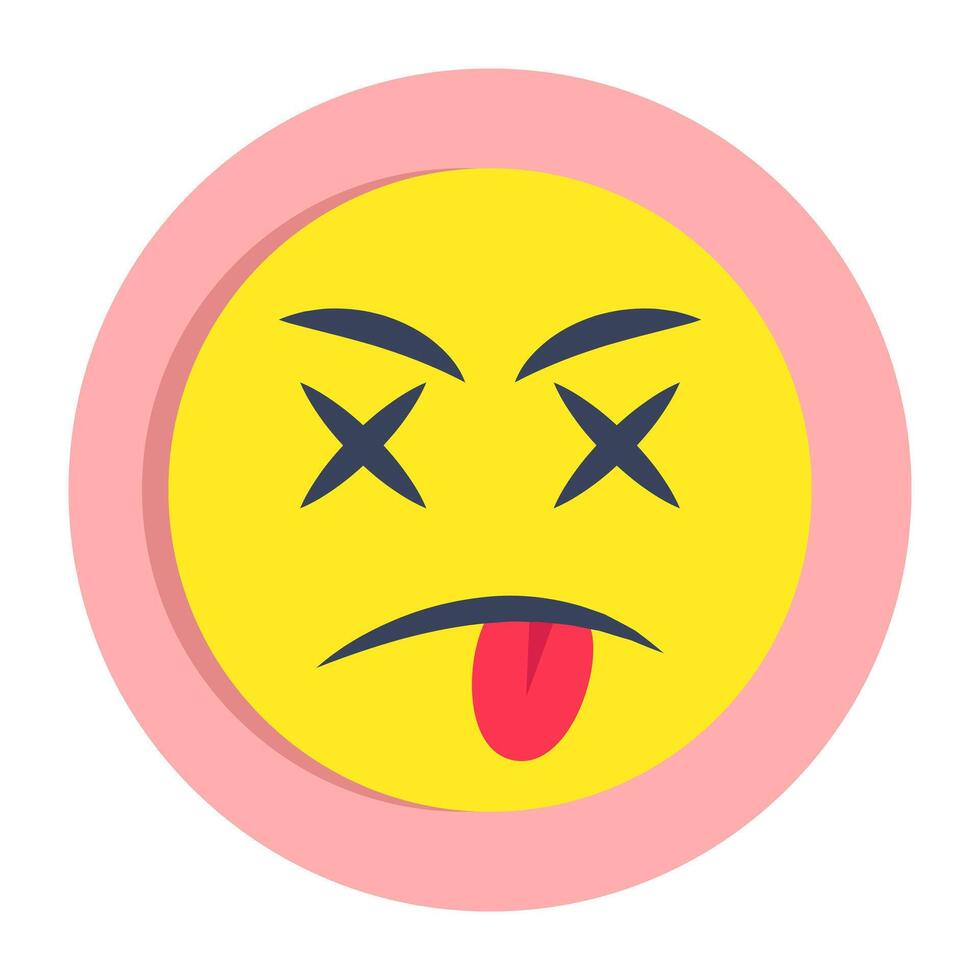 A unique design icon of dead face vector