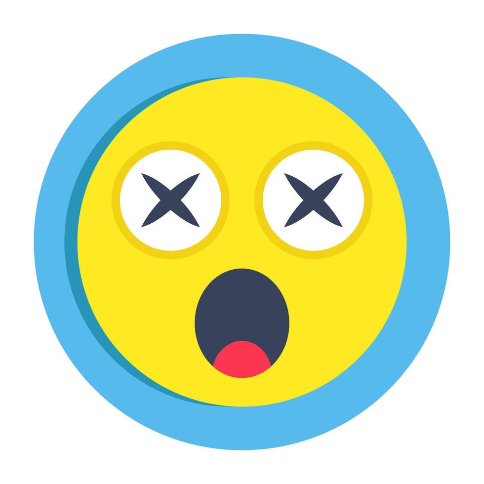 A creative design icon of surprised face vector