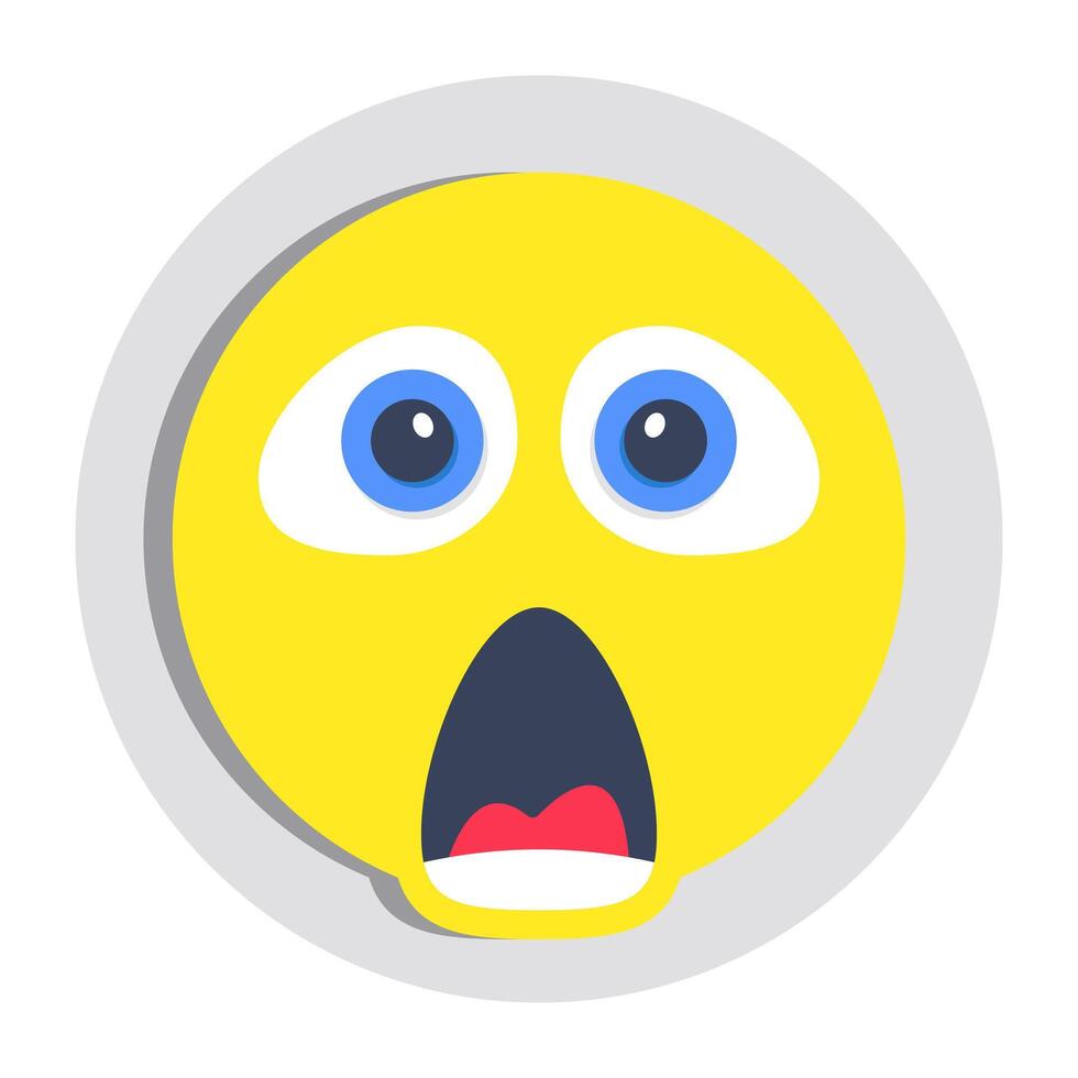 A creative design icon of surprised face vector