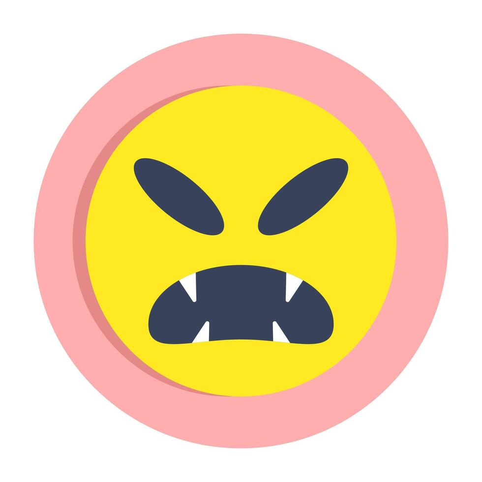 Angry emoji icon, editable vector