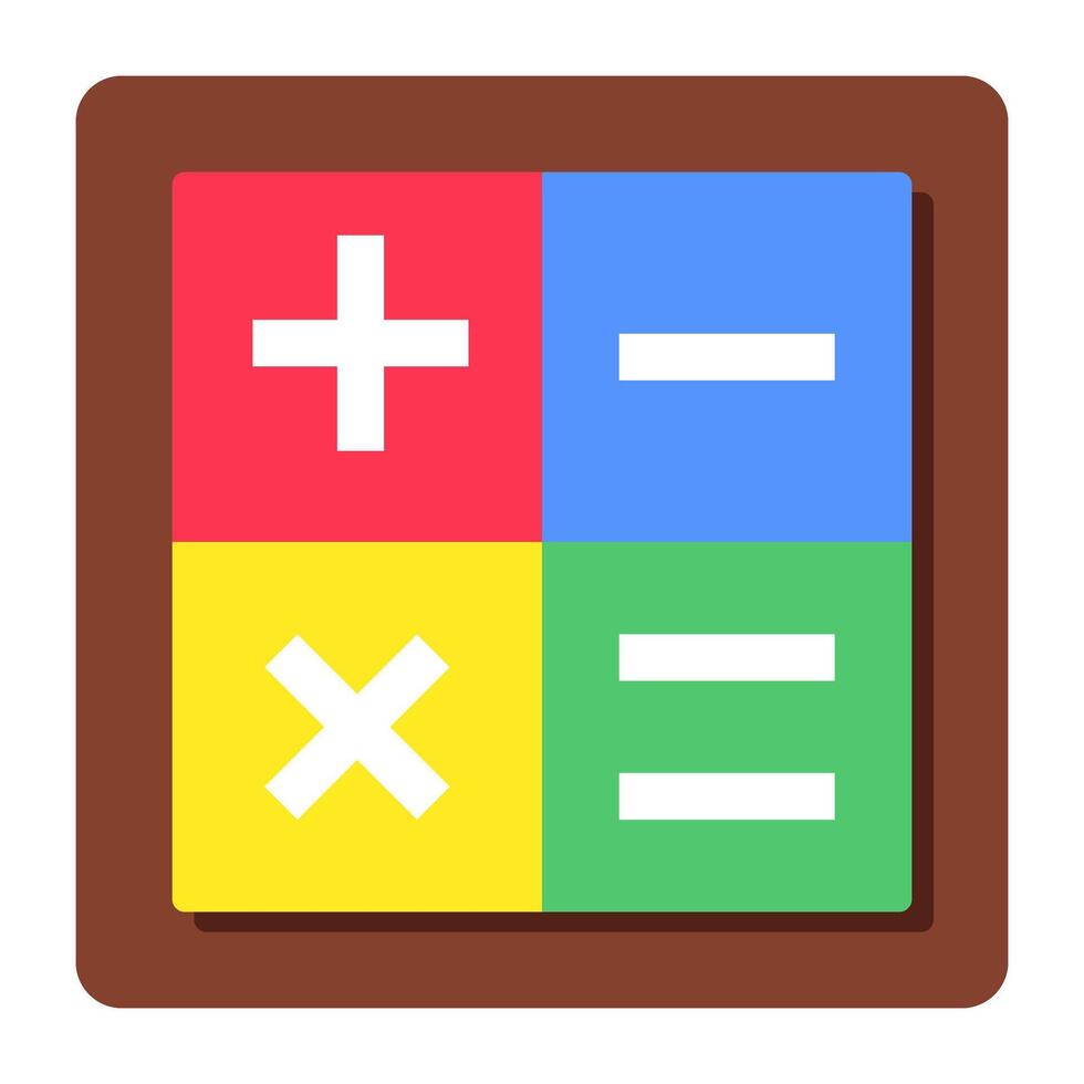 Conceptual flat design icon of math sign vector