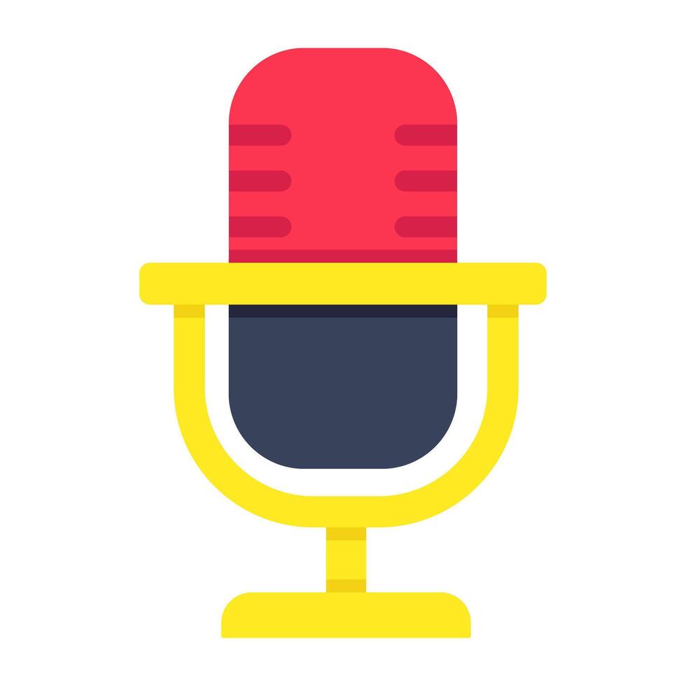 Icon of microphone in flat design vector