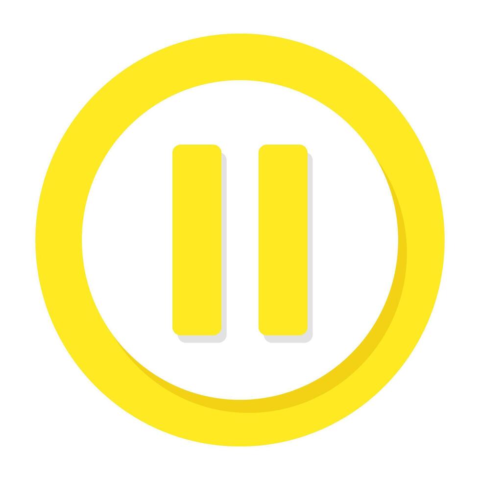 Conceptual flat design icon of pause button vector