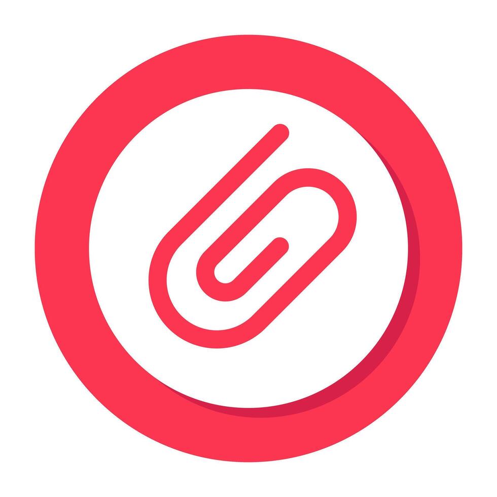 Editable flat design of paperclip vector
