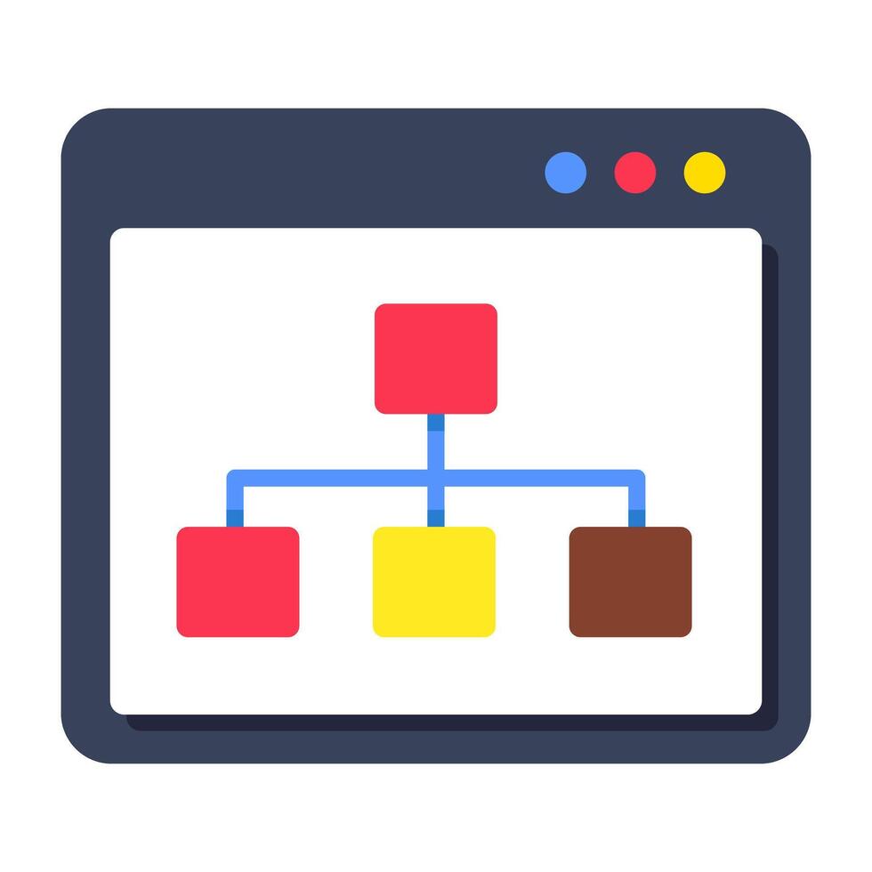 Concept flat design icon of web hierarchy vector