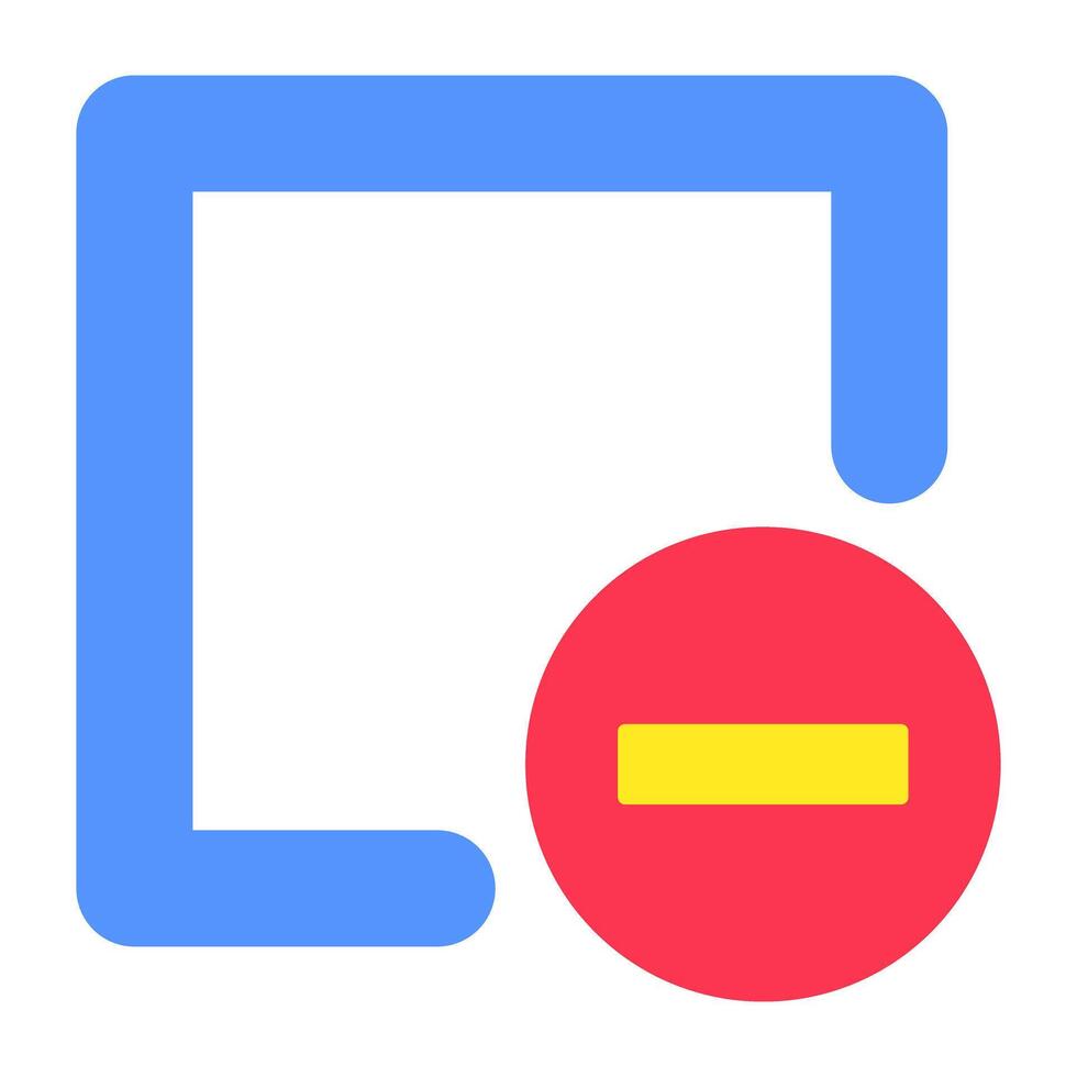 A unique design icon of minus sign vector