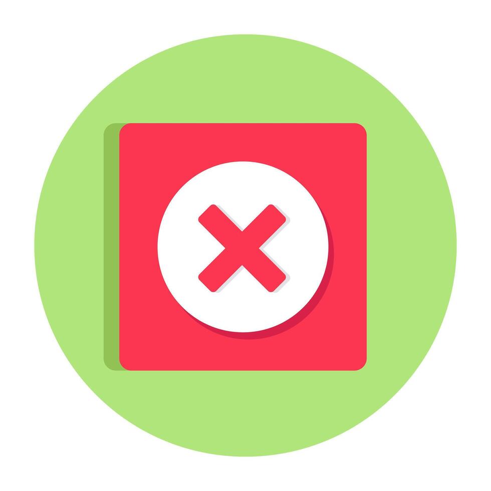 Conceptual flat design icon of cross sign vector
