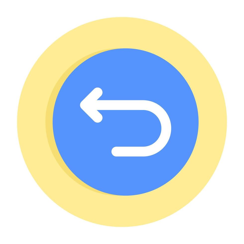 Modern style icon of turn left arrow vector