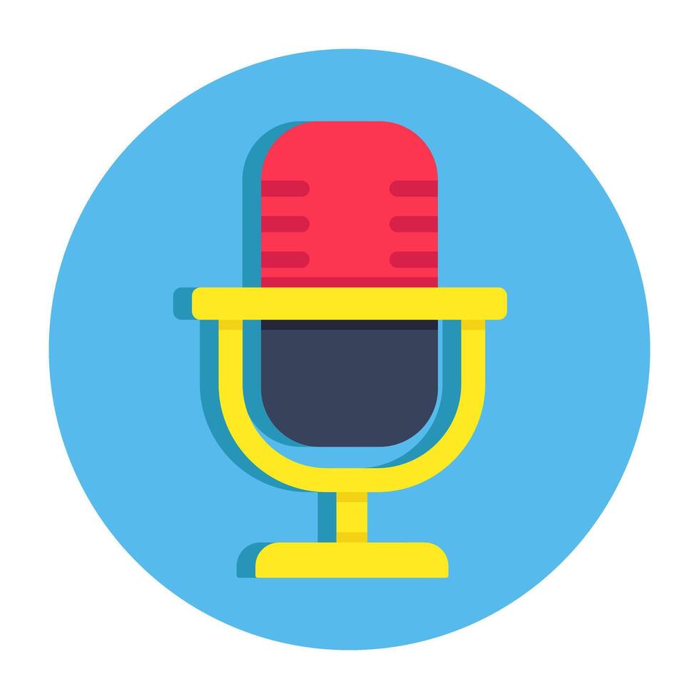 Icon of microphone in flat design vector