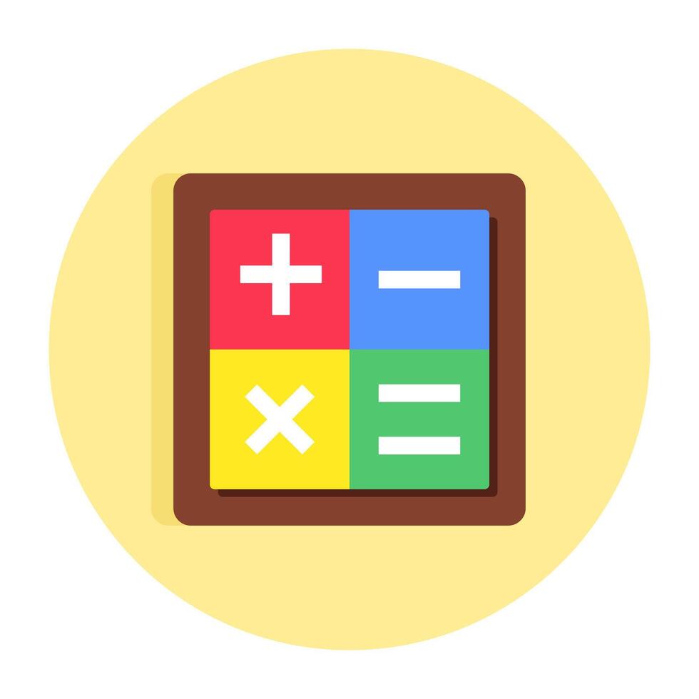 Conceptual flat design icon of math sign vector