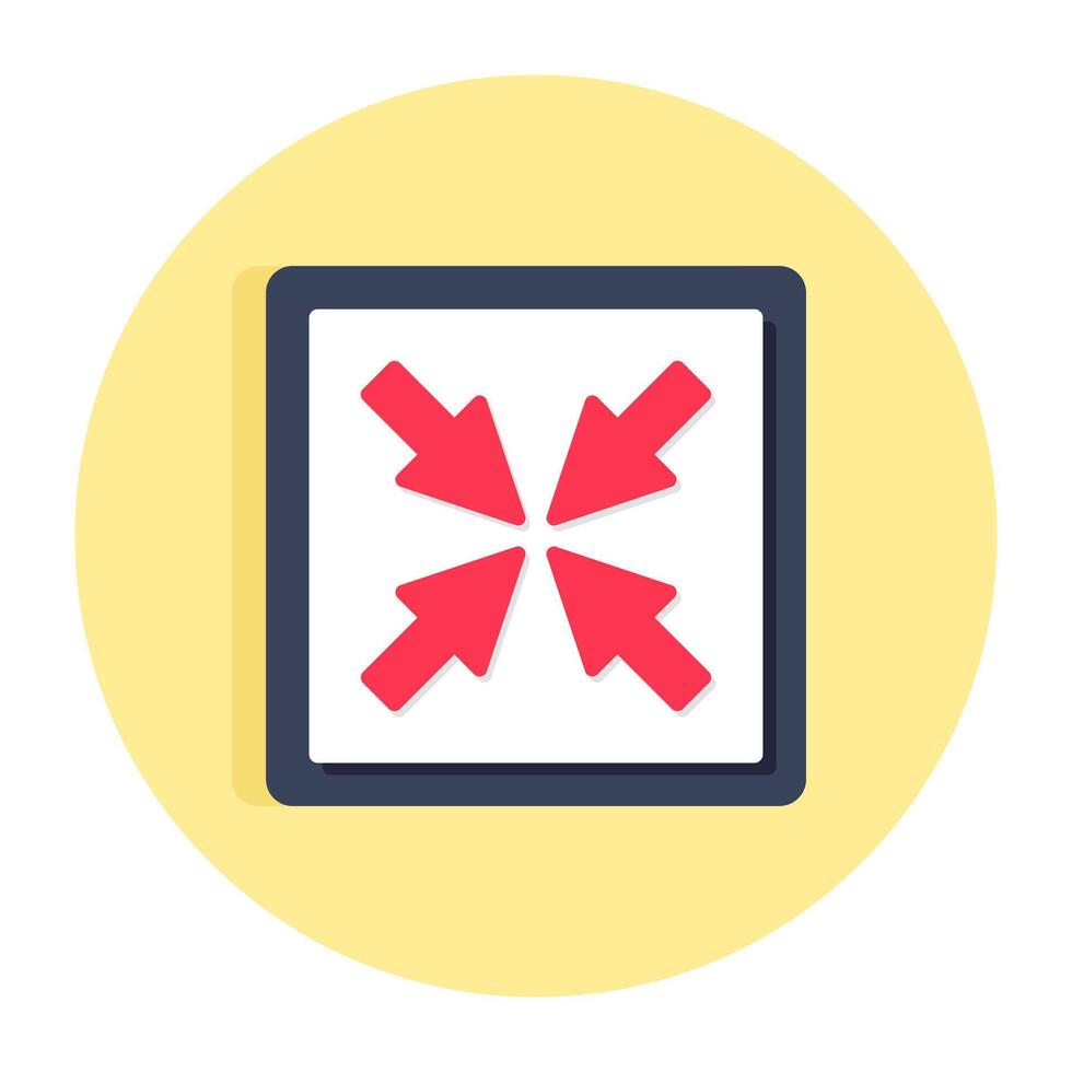 Editable design icon of inward arrows vector