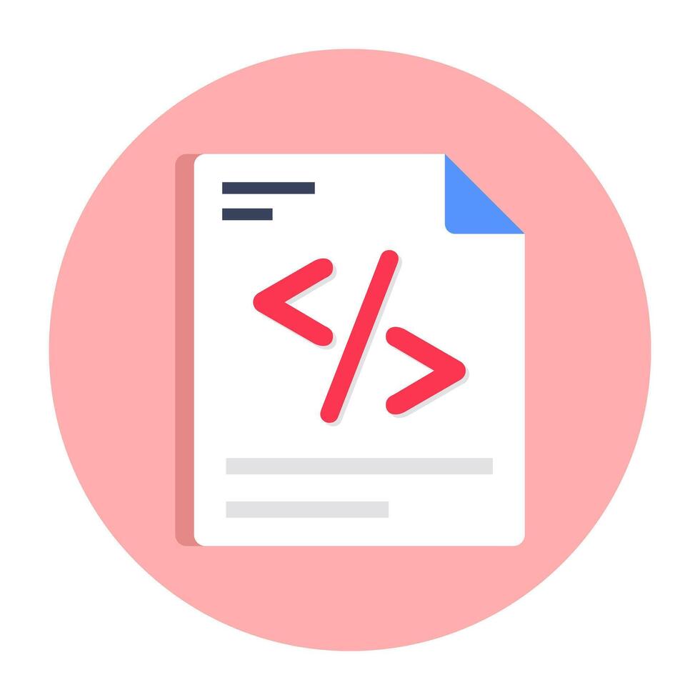 Editable design icon of coding file vector
