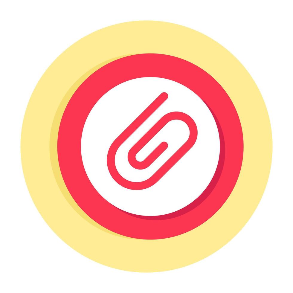 Editable flat design of paperclip vector