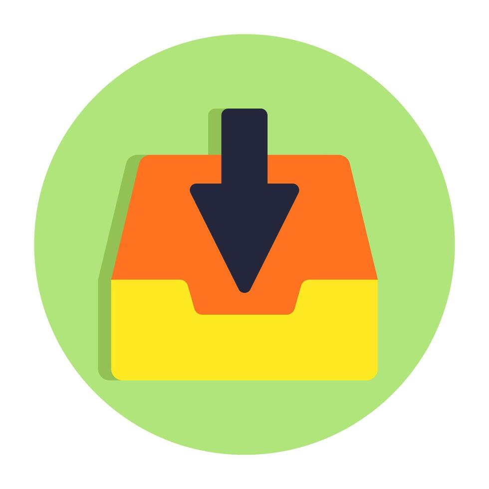 A premium download icon of inbox vector