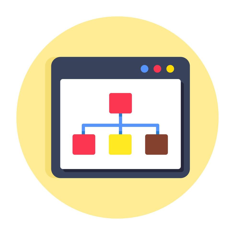 Concept flat design icon of web hierarchy vector