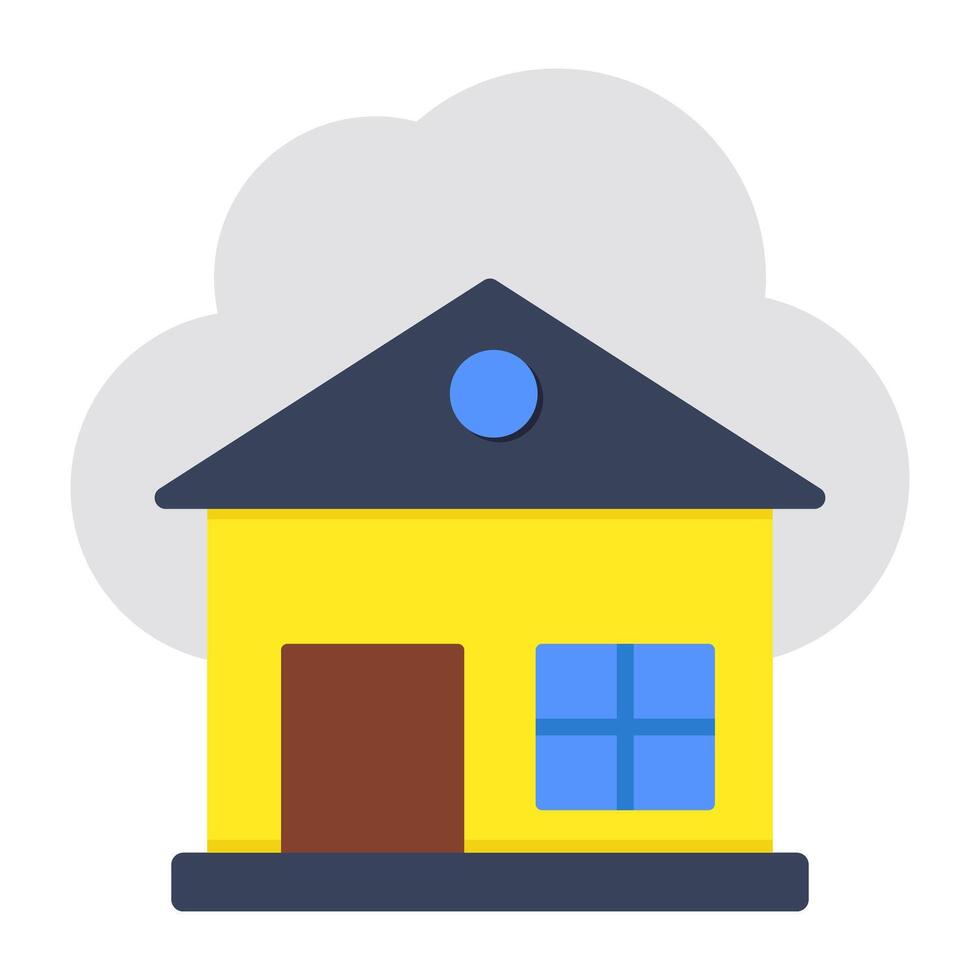 Creative design icon of home cloud vector