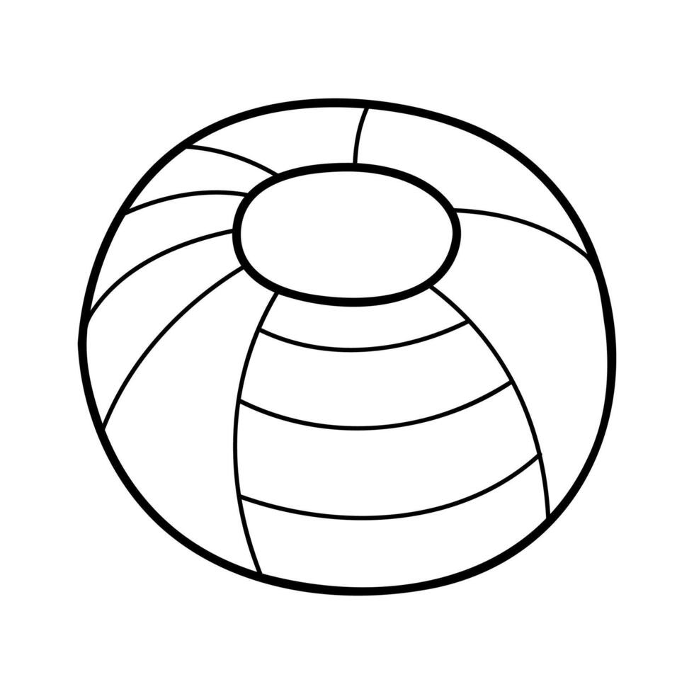 Beach ball in black outline. Clip art for your projects. vector