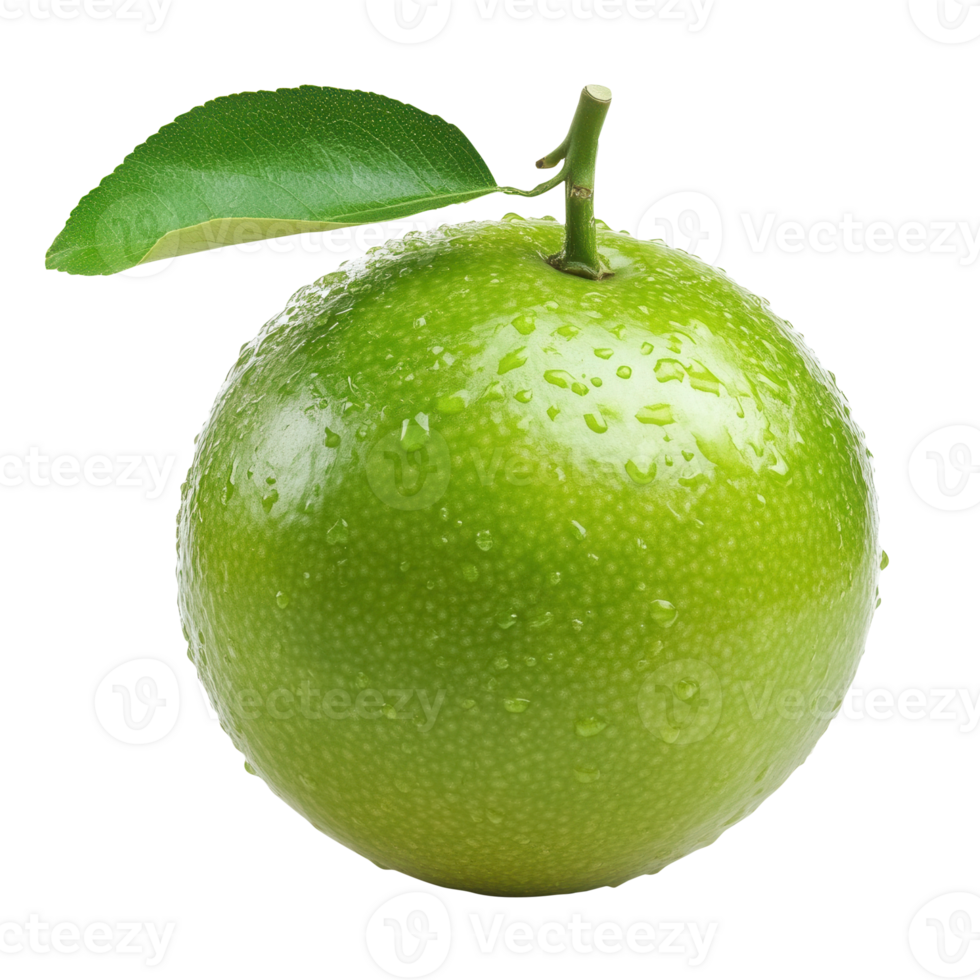A green apple with a leaf on it png