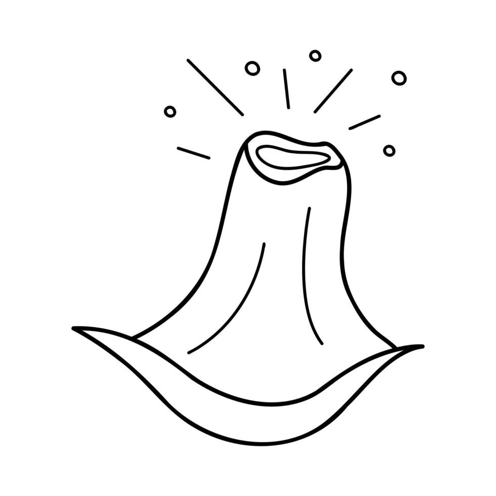 A volcano in black outline. Clip art for your projects. vector