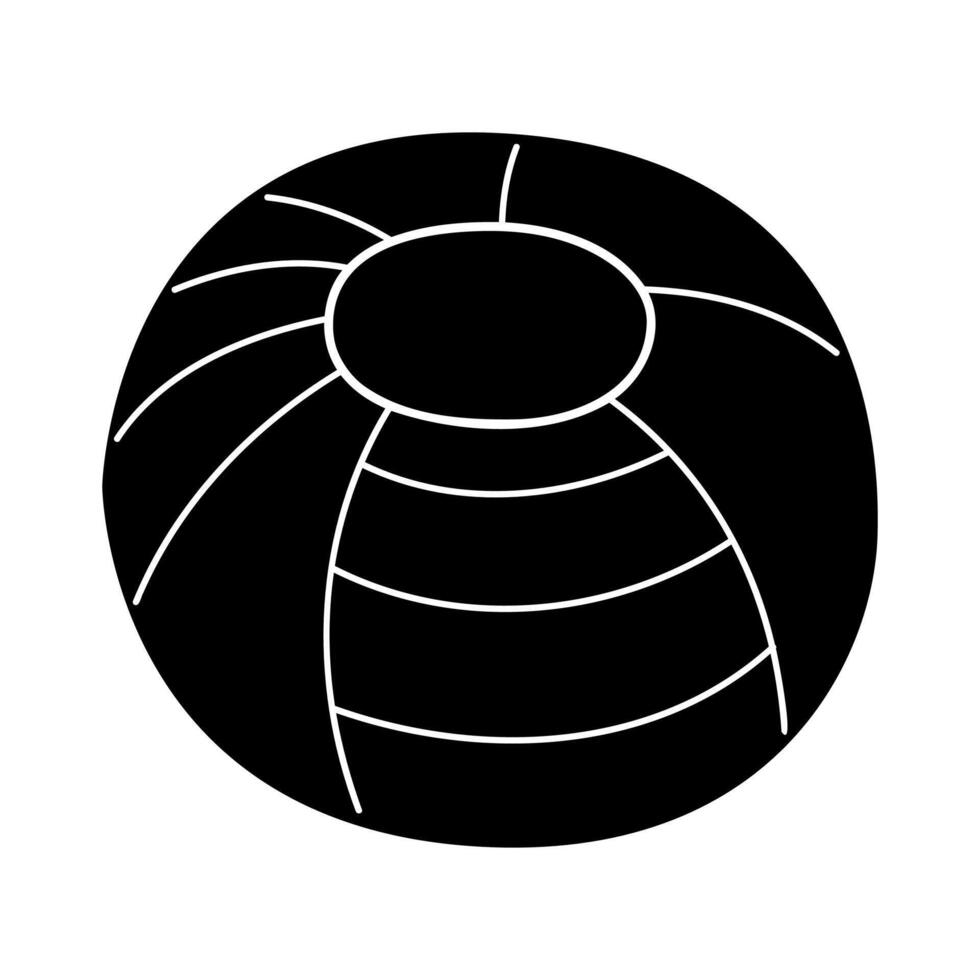 Beach ball in black and white. Clip art for your projects. vector