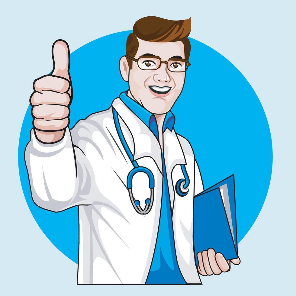 A friendly doctor is on duty vector