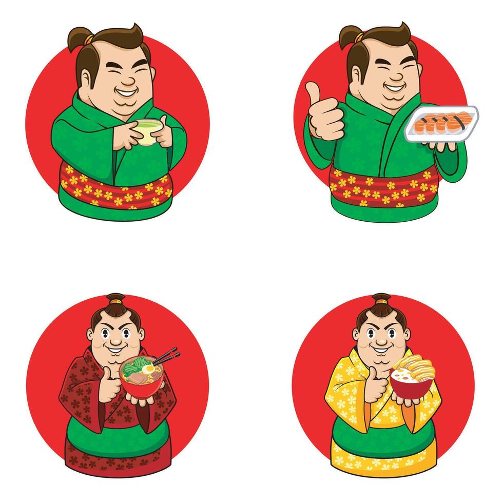 Japanese culinary mascot vector