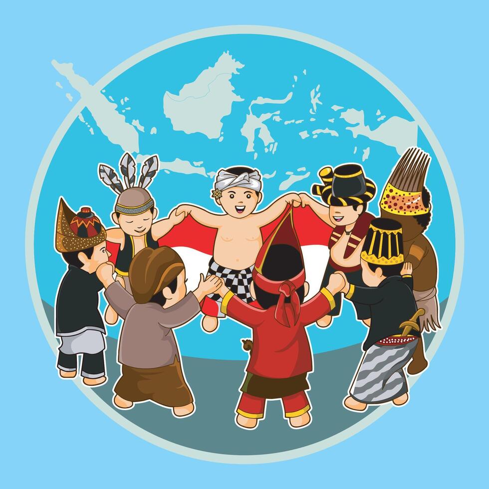 The diversity of Indonesian culture vector