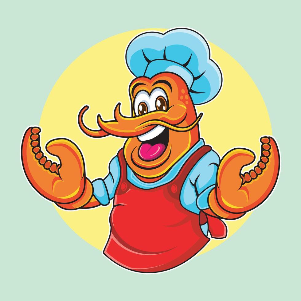 The Lobster Chef mascot is a surprise vector