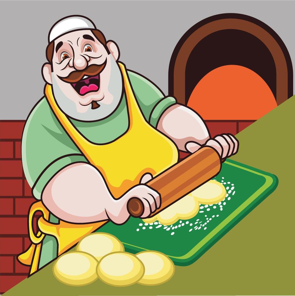 Pita bread dough maker vector