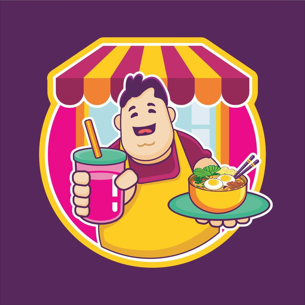 Drinks and Ramen Stalll vector