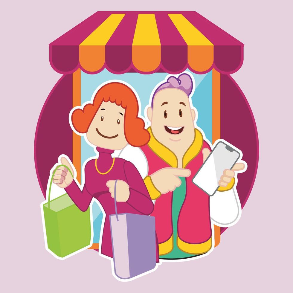 Ease of shopping in online stores vector
