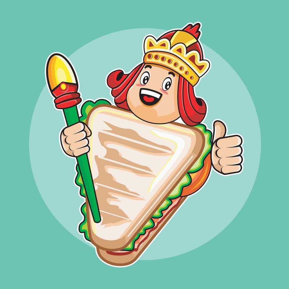 Prince Sandwich mascot vector